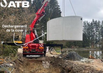 Chantier de micro-station épuration en béton à Saint-Vith
