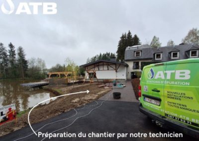 Chantier de pose d'une micro-station épuration à Saint-Vith